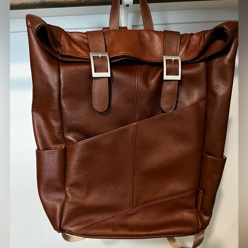 Leather laptop bag -large